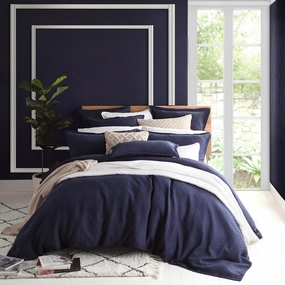 Fitzroy Navy Quilt Cover Set by Private Collection