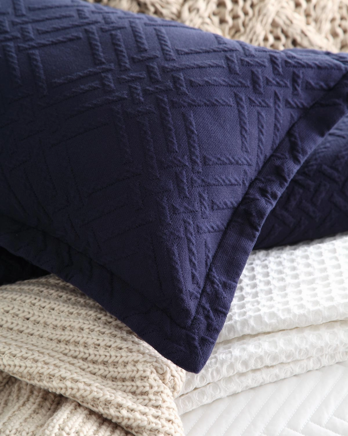Fitzroy Navy Quilt Cover Set by Private Collection