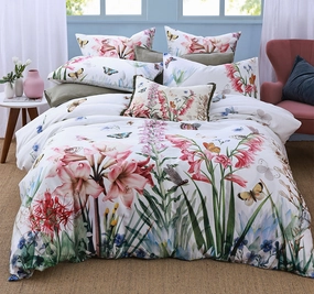 Fleur Quilt Cover Set Range Cream