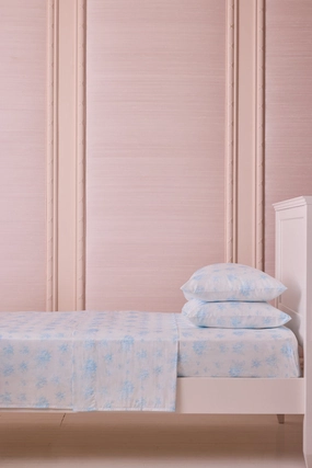 Floral Cotton Sateen Sheet Set - BLUEBELL