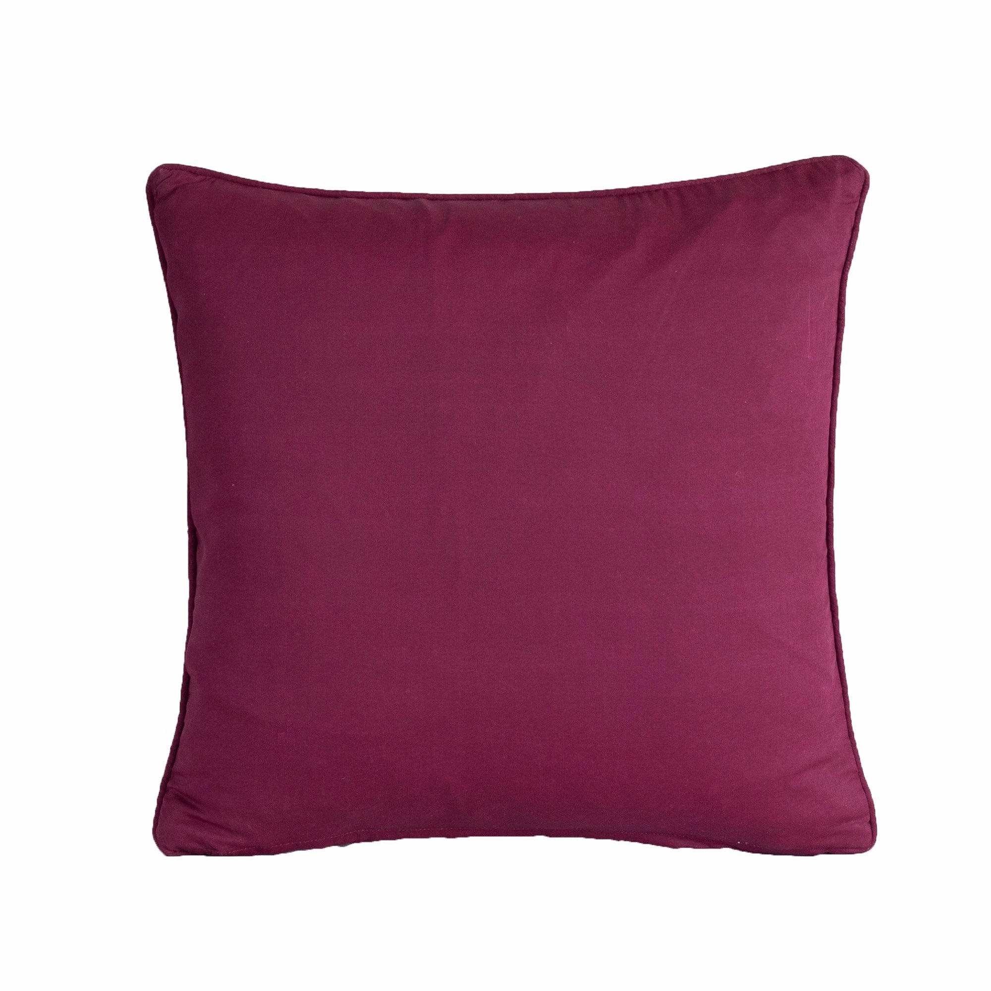 Folklore Transition Recurring Stripes Fabric100%CottonFilling100%Polyester Red Hand Embroidered Quilted Cushion Cover