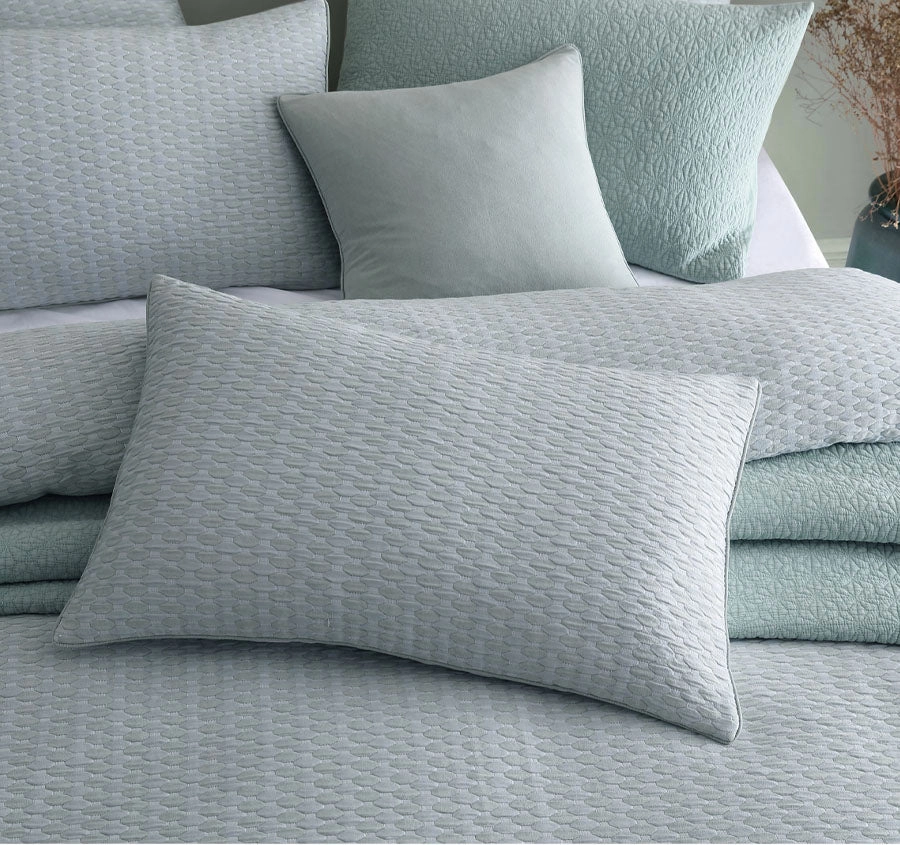 Frankie Quilt Cover Set Range Sage