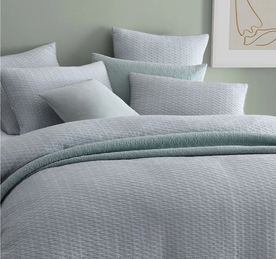 Frankie Quilt Cover Set Range Sage