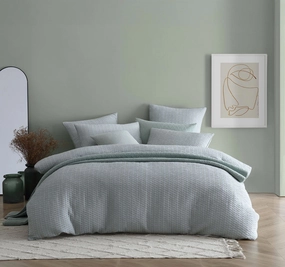 Frankie Quilt Cover Set Range Sage
