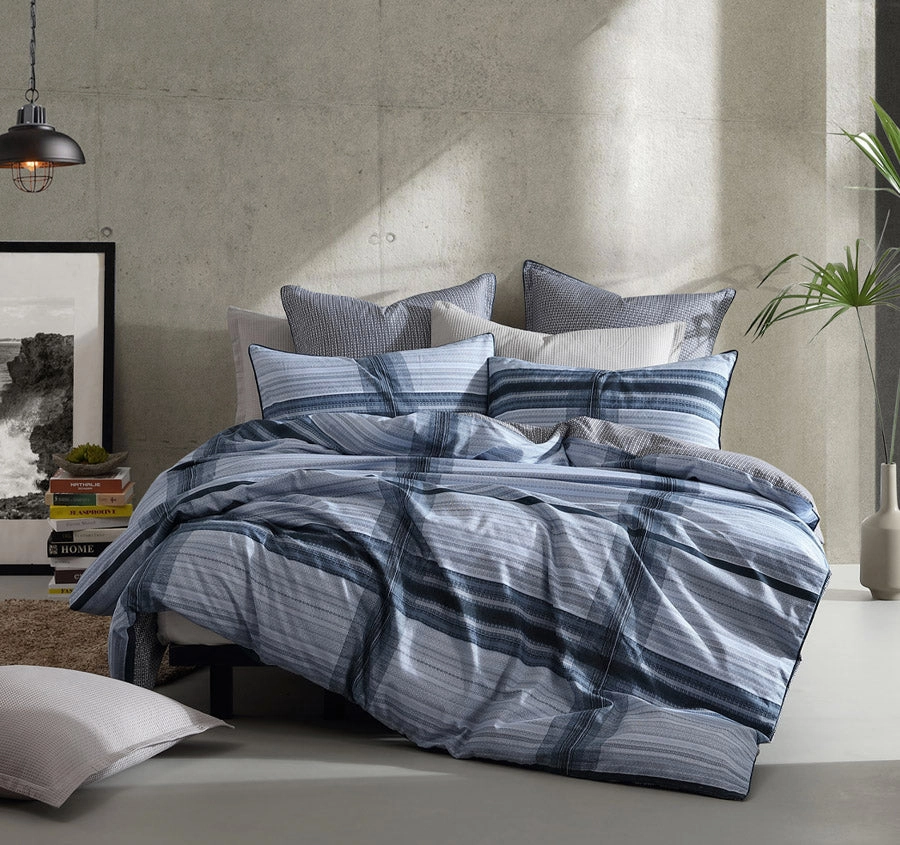 Georgio Quilt Cover Set Range Navy