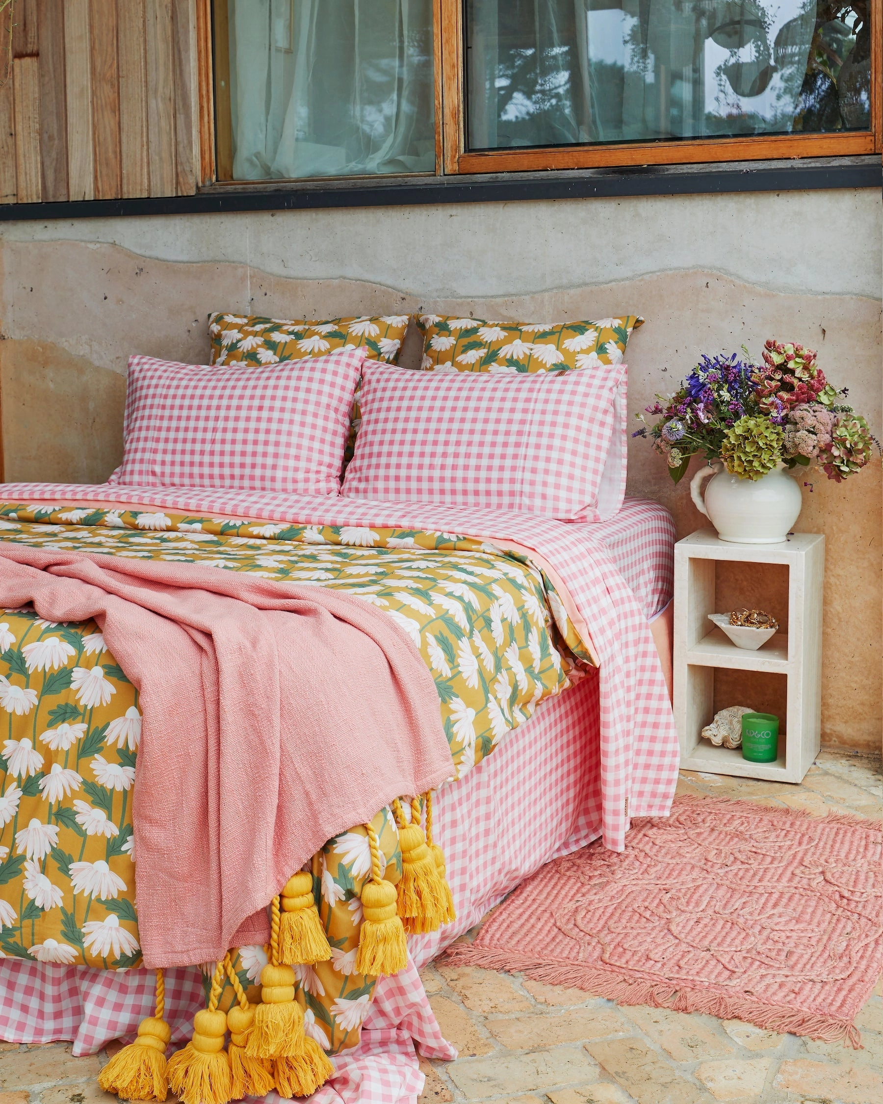 Gingham Candy Organic Cotton Fitted Sheet (US)