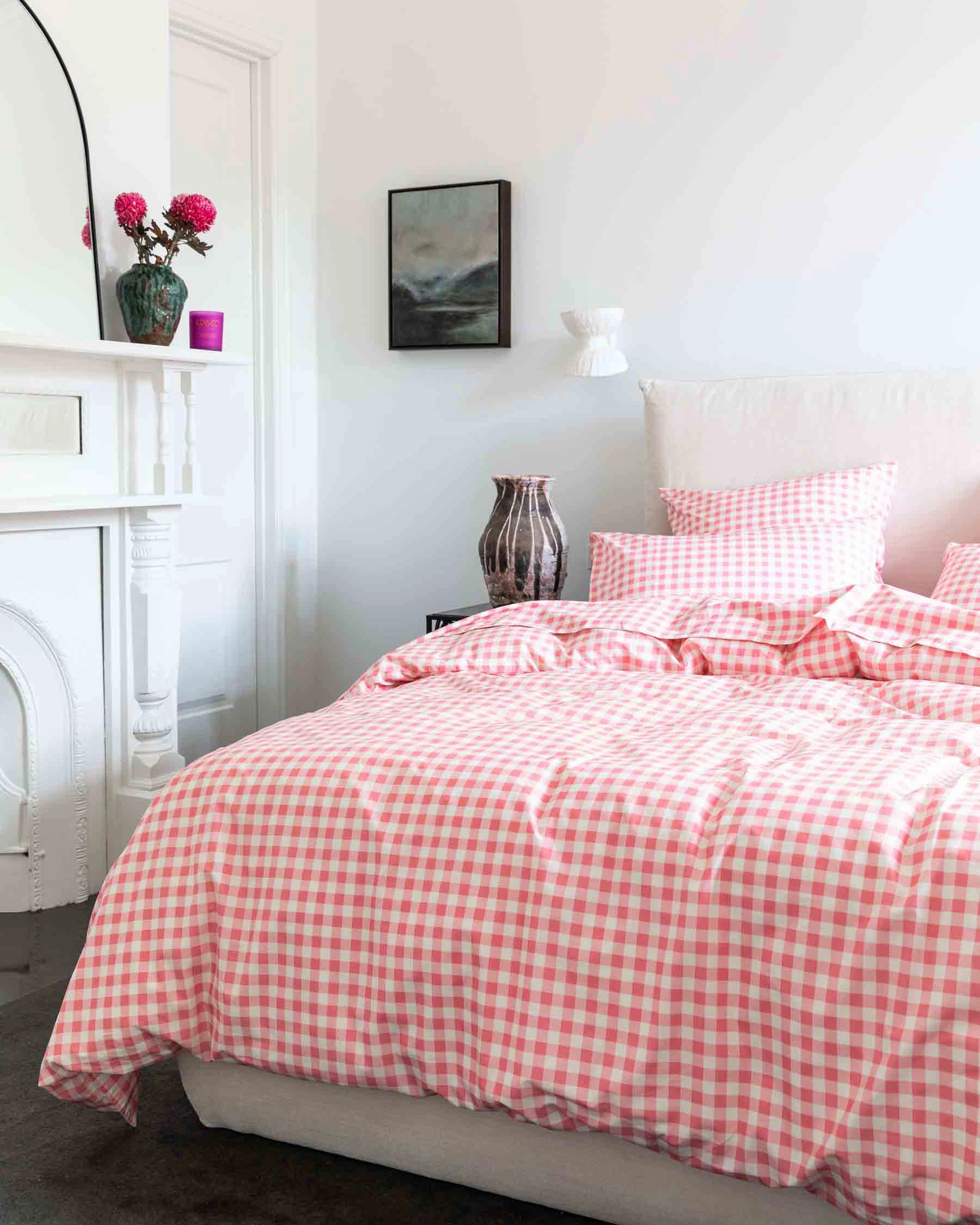 Gingham Candy Organic Cotton Quilt Cover (US)