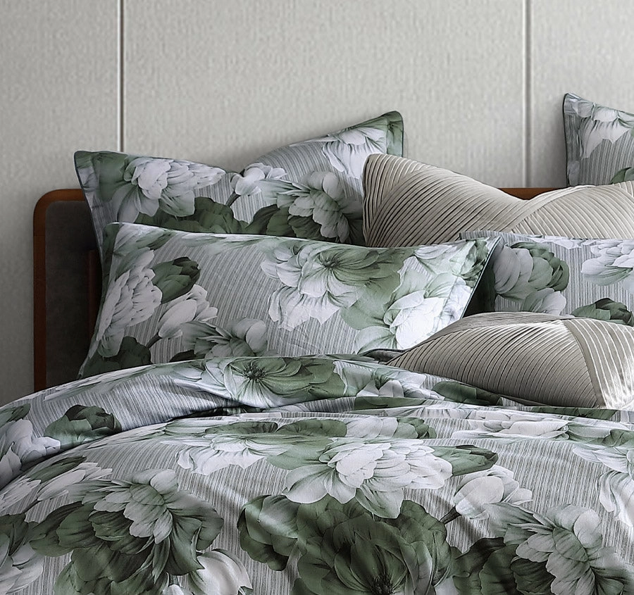 Hailey Quilt Cover Set Range Sage