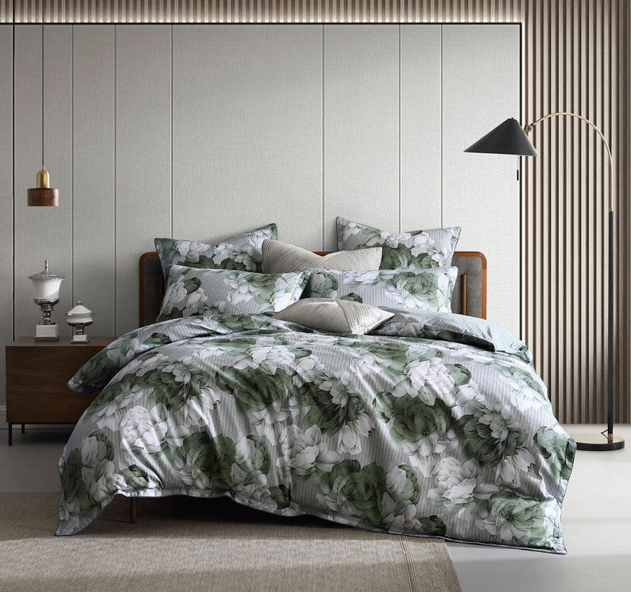 Hailey Quilt Cover Set Range Sage