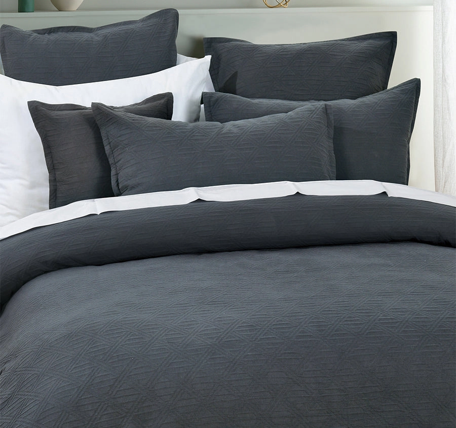 Hallston Quilt Cover Set Range Charcoal
