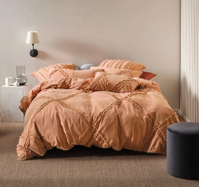 Heather Quilt Cover Set Range Brandy