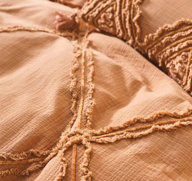 Heather Quilt Cover Set Range Brandy