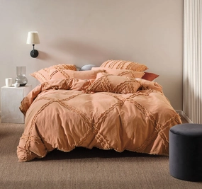 Heather Quilt Cover Set Range Brandy