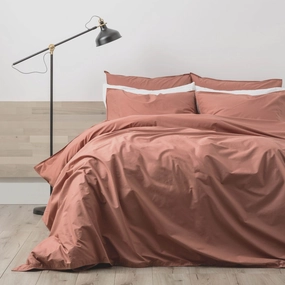 Helena 300tc Vintage Stone Washed Quilt cover Set REDWOOD by Renee Taylor