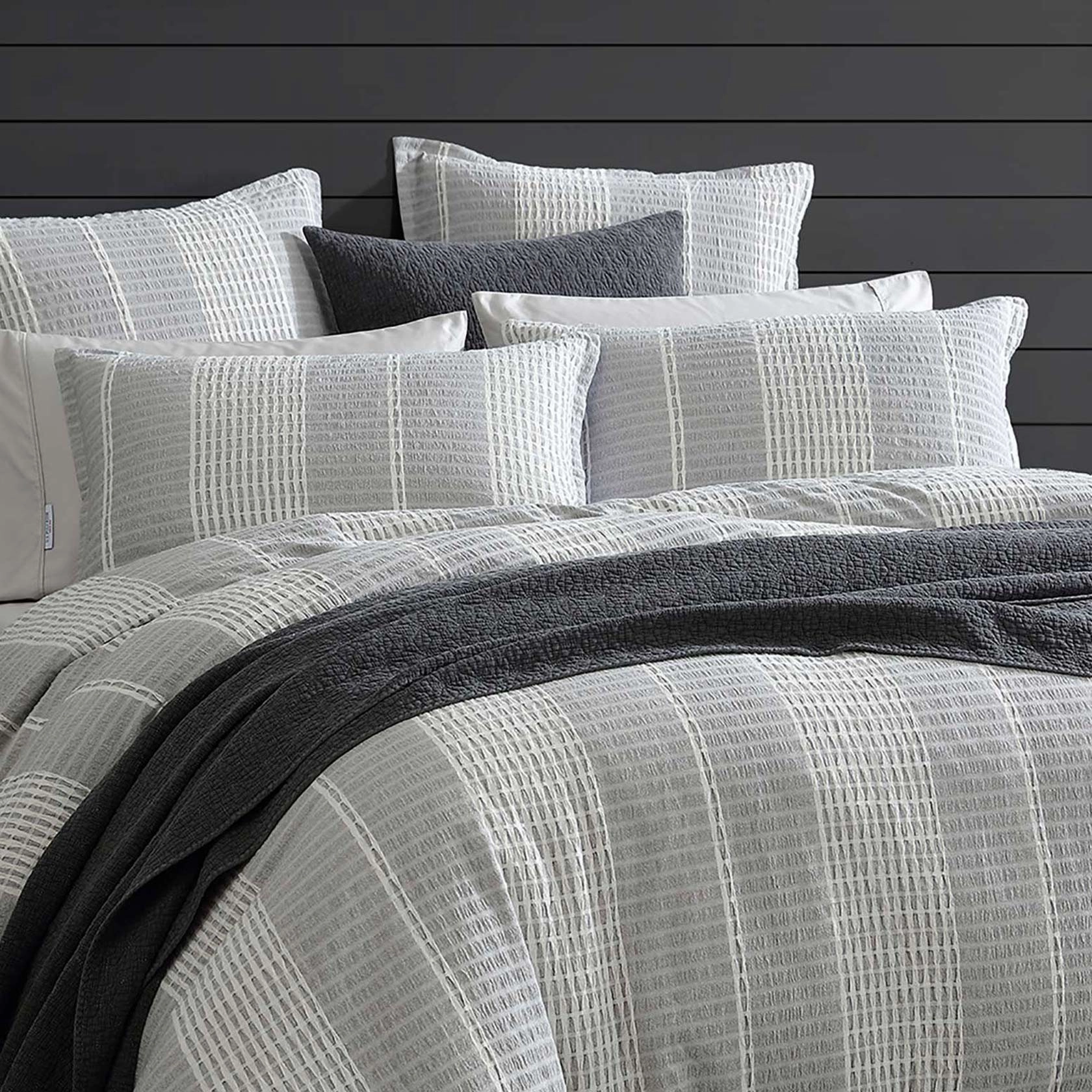 Hurley Charcoal Quilt Cover Set by Logan and Mason Platinum