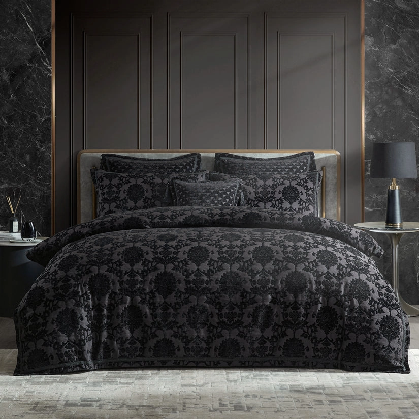 Imperial Black Quilt Cover Set by Davinci