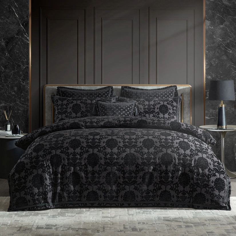 Imperial Black Quilt Cover Set by Davinci