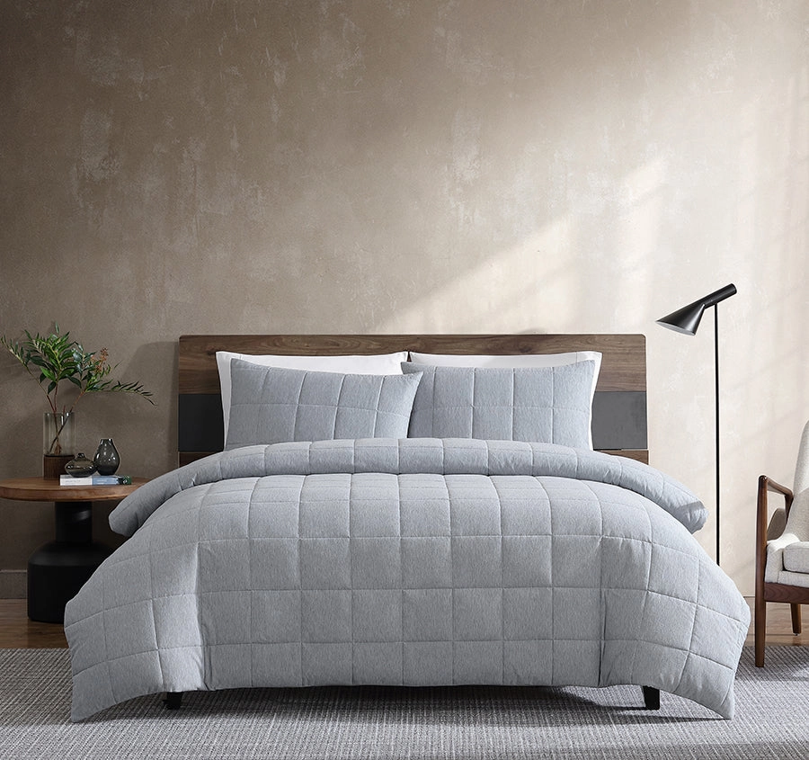 Jersey Marle Quilt Cover Set Range Grey