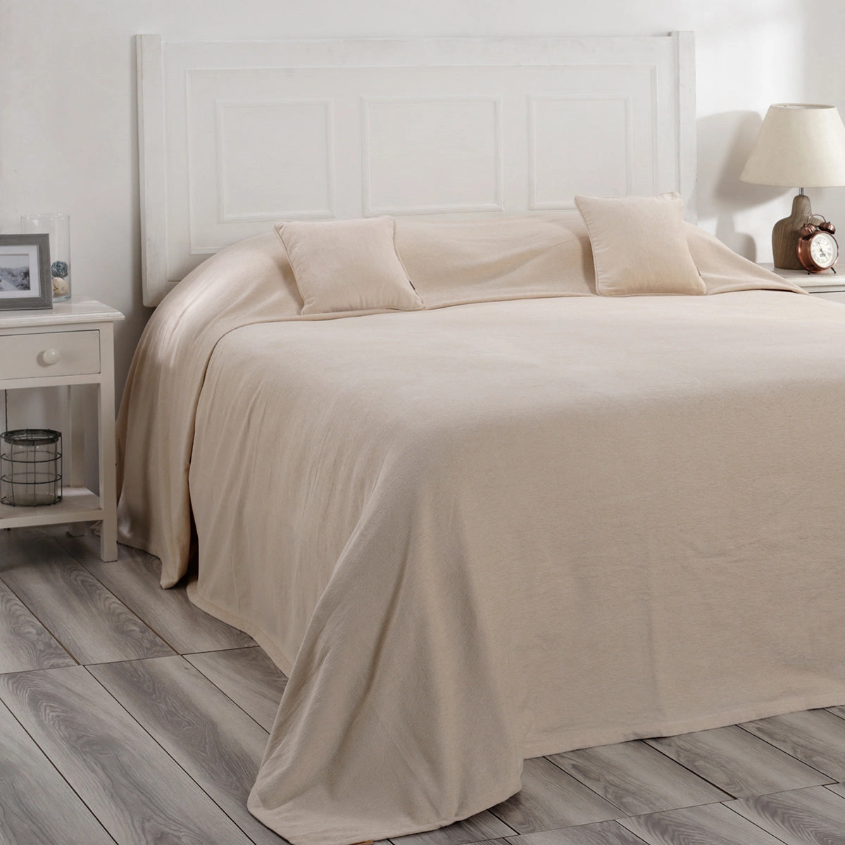 Jessica 100% Cotton Solid Woven Super Soft Simply Taupe Bed Cover/Blanket