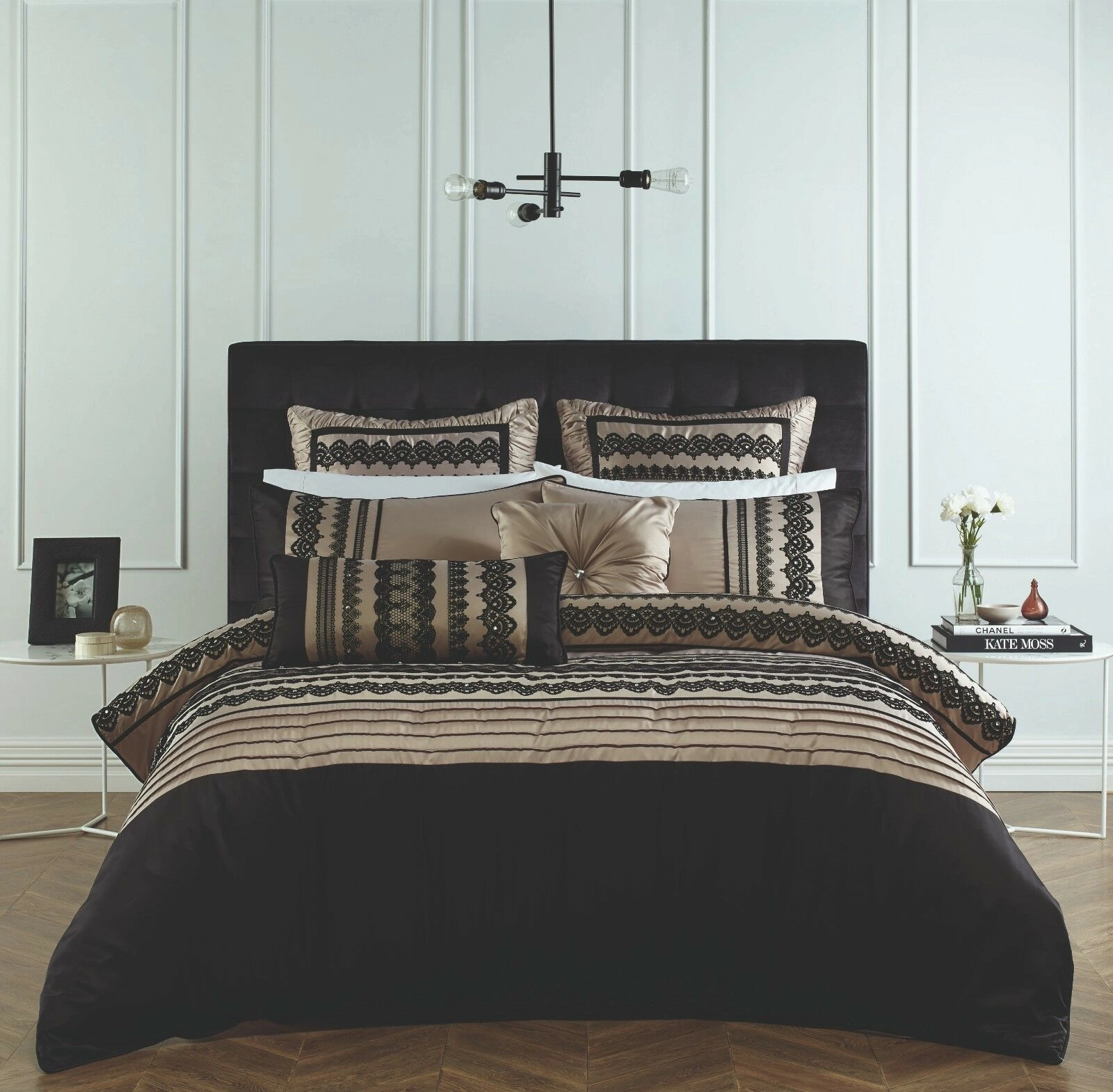 Juliette Taupe Square Cushion 43 x 43cm by Bianca