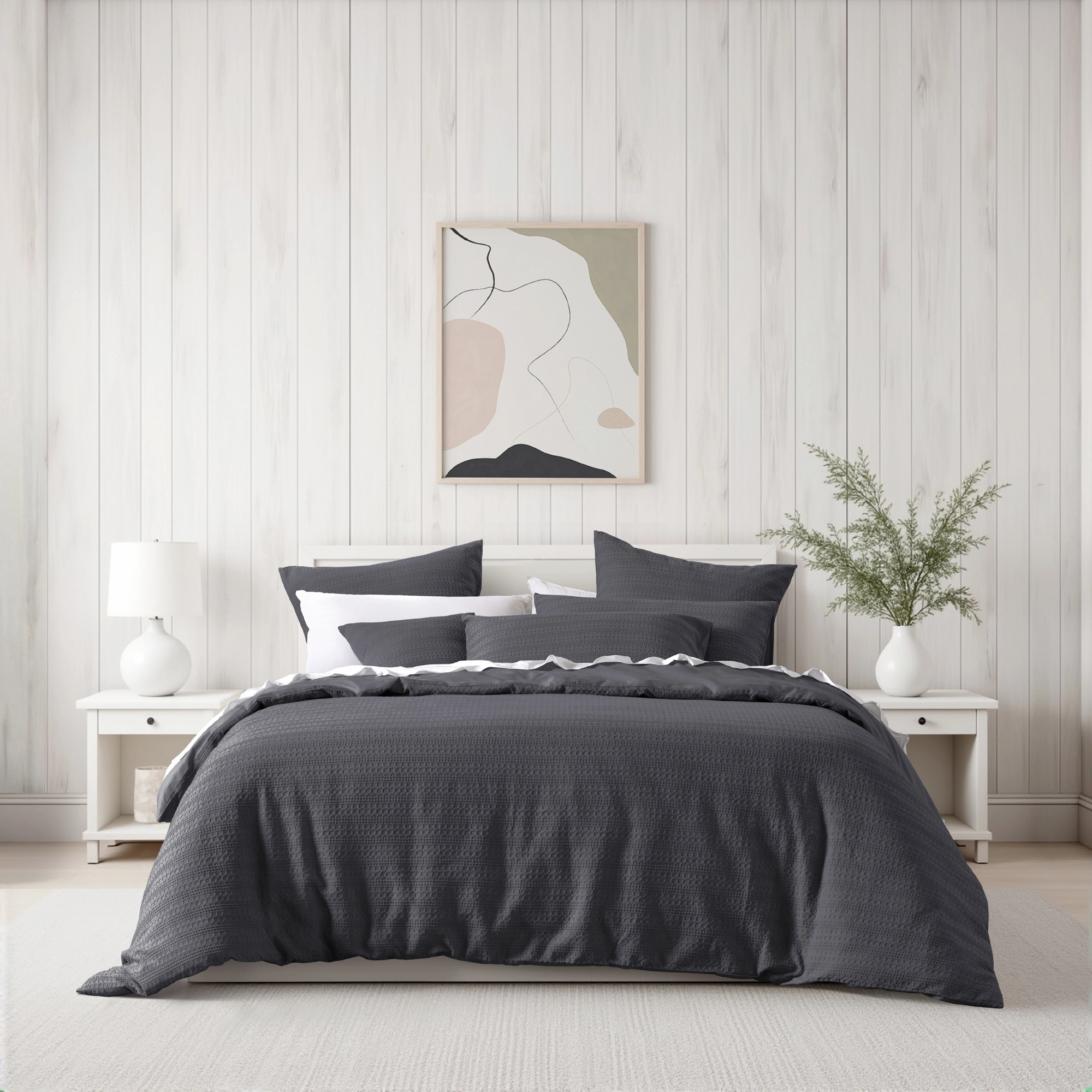 Kahlani Charcoal Quilt Cover Set By Bianca