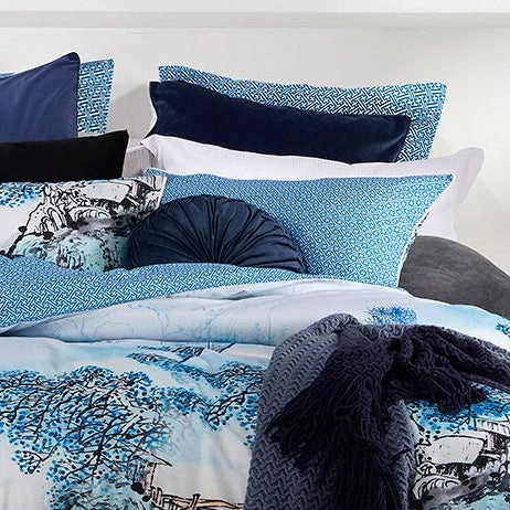 Kaiya Blue Quilt Cover Set by Logan and Mason