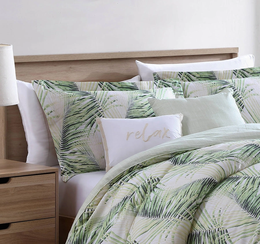 Kauai Quilt Cover Set Range Jasmine Green