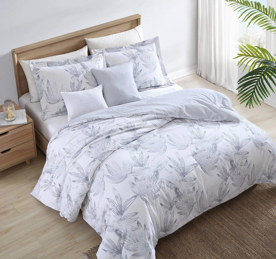 Kayo Quilt Cover Set Range Pelican Grey