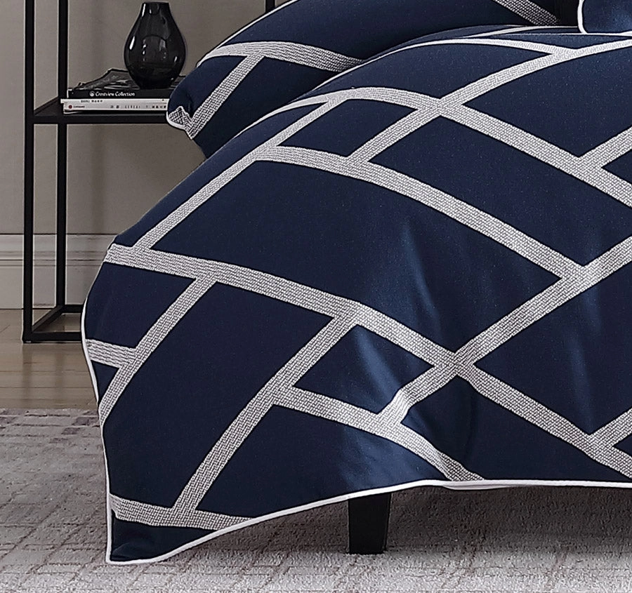 Kennedy Quilt Cover Set Range Navy