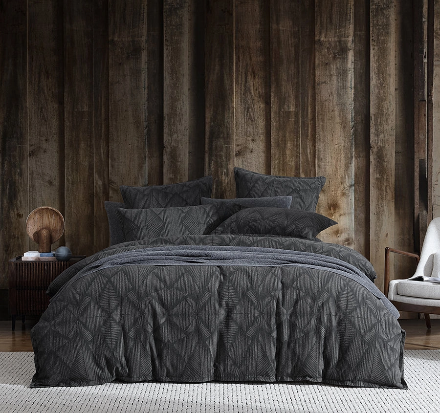 Kenya Quilt Cover Set Range Charcoal