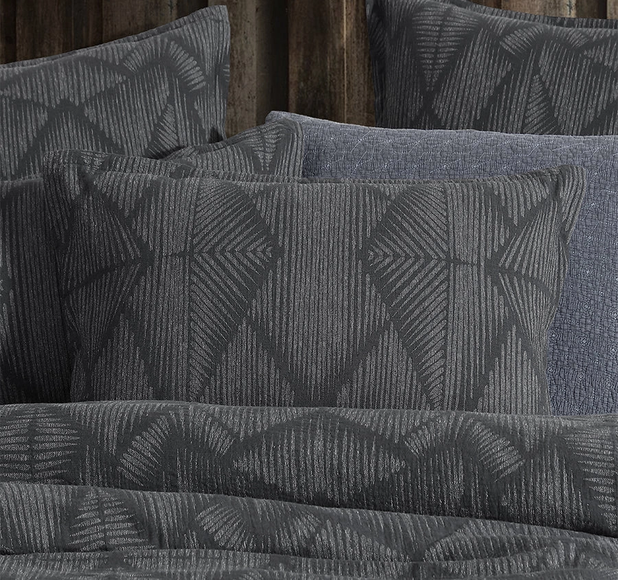 Kenya Quilt Cover Set Range Charcoal