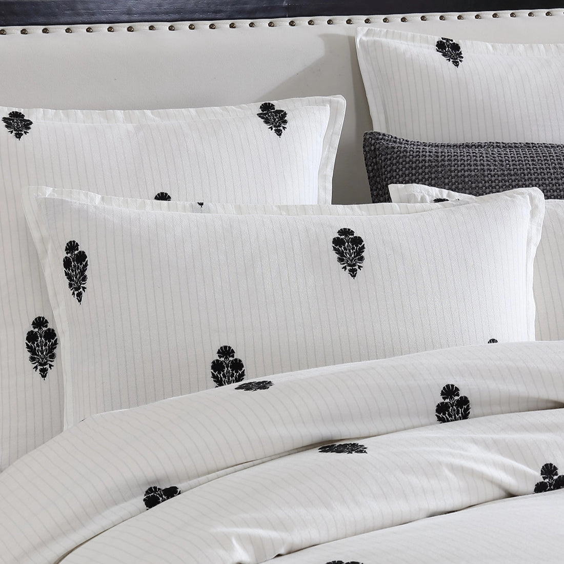 Khari Charcoal European Pillowcase by Private Collection