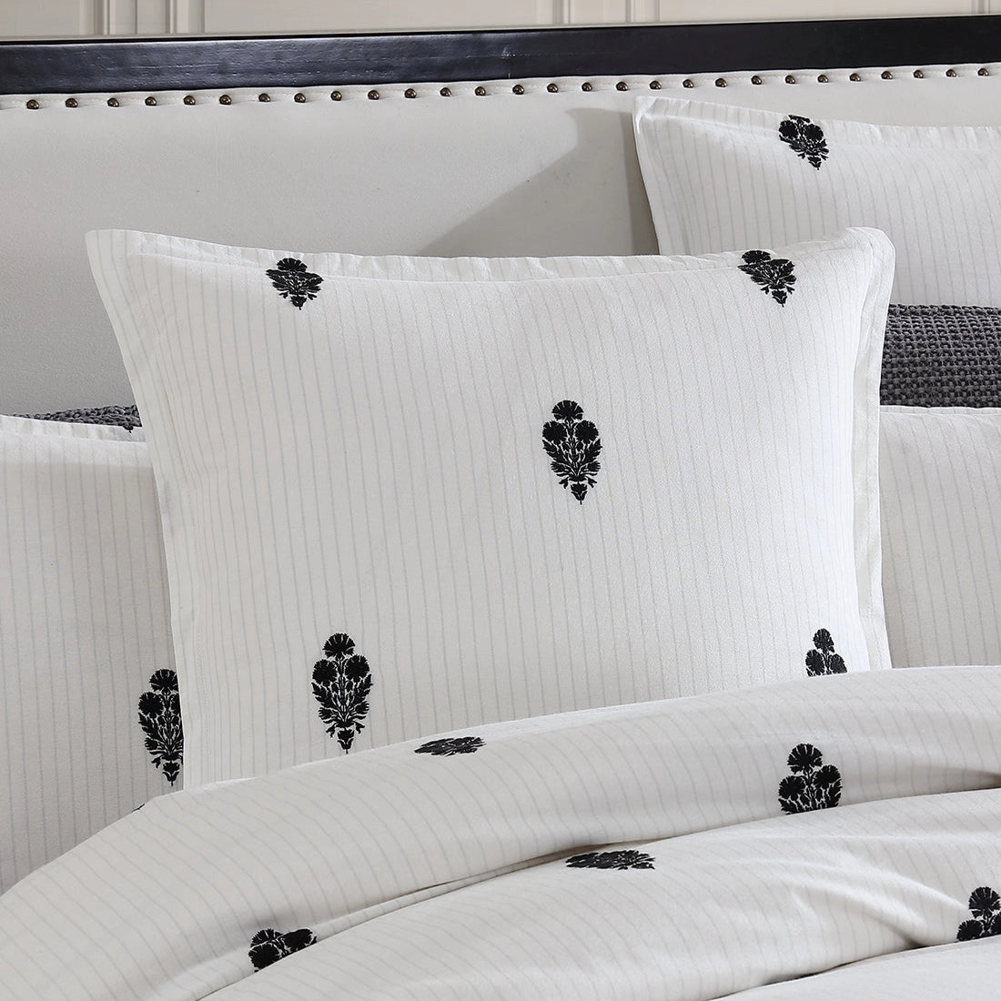 Khari Charcoal Square Cushion by Private Collection