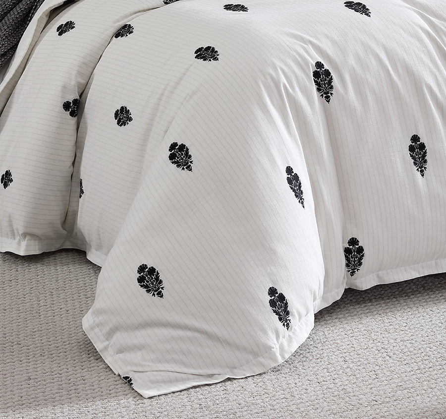 Khari Quilt Cover Set Range Charcoal