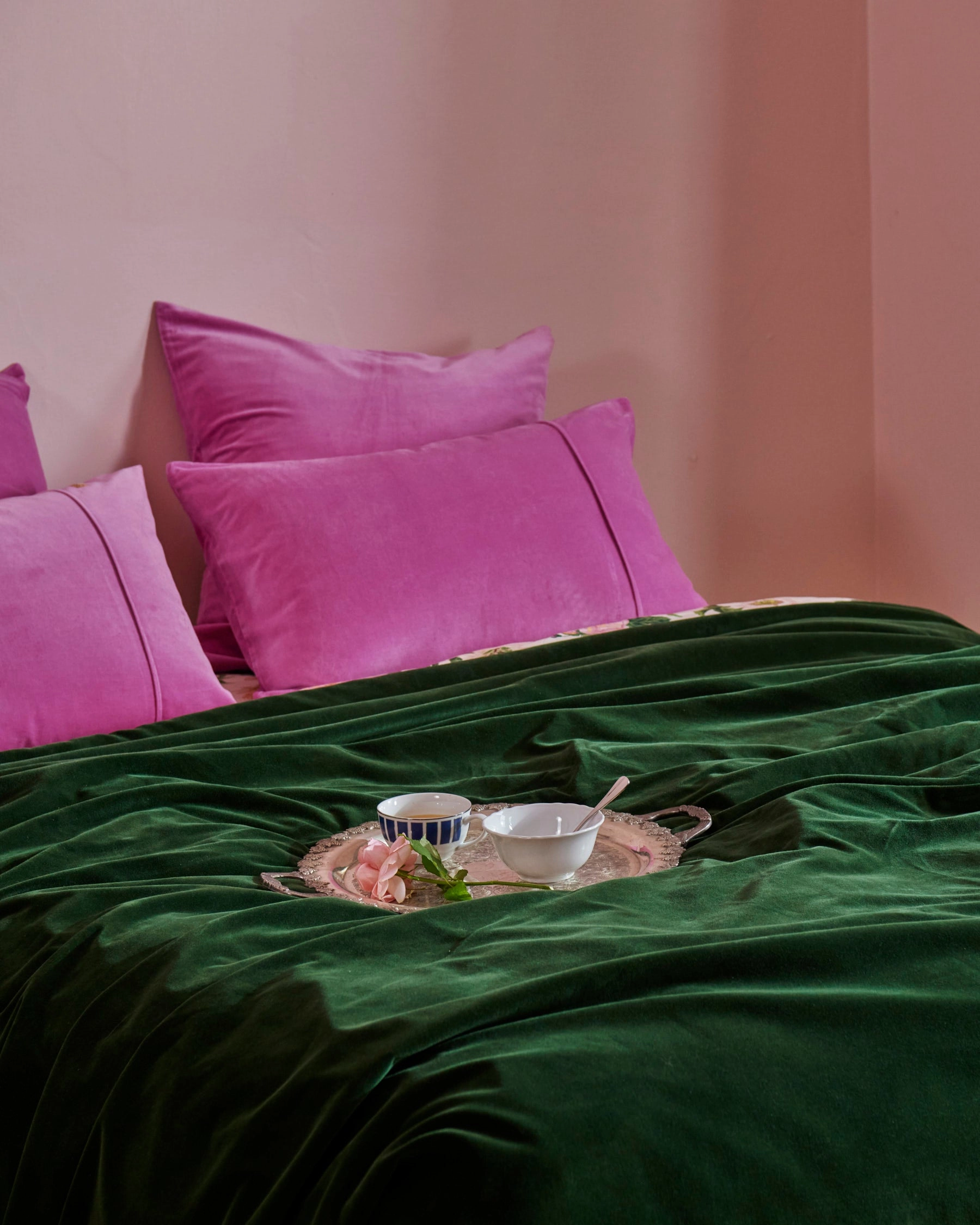 Kombu Green Velvet Quilt Cover