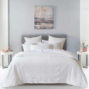 Kora White Quilt Cover Set By Bianca