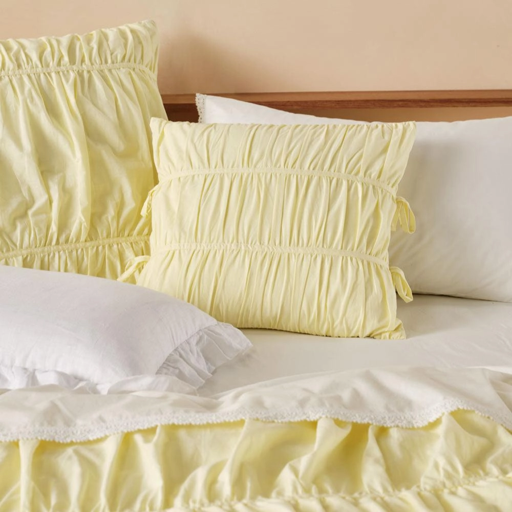 Layla Lemon Quilt Cover Set by Linen House