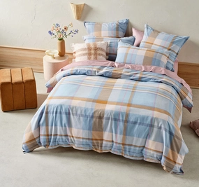 Lennon Quilt Cover Set Range Blue