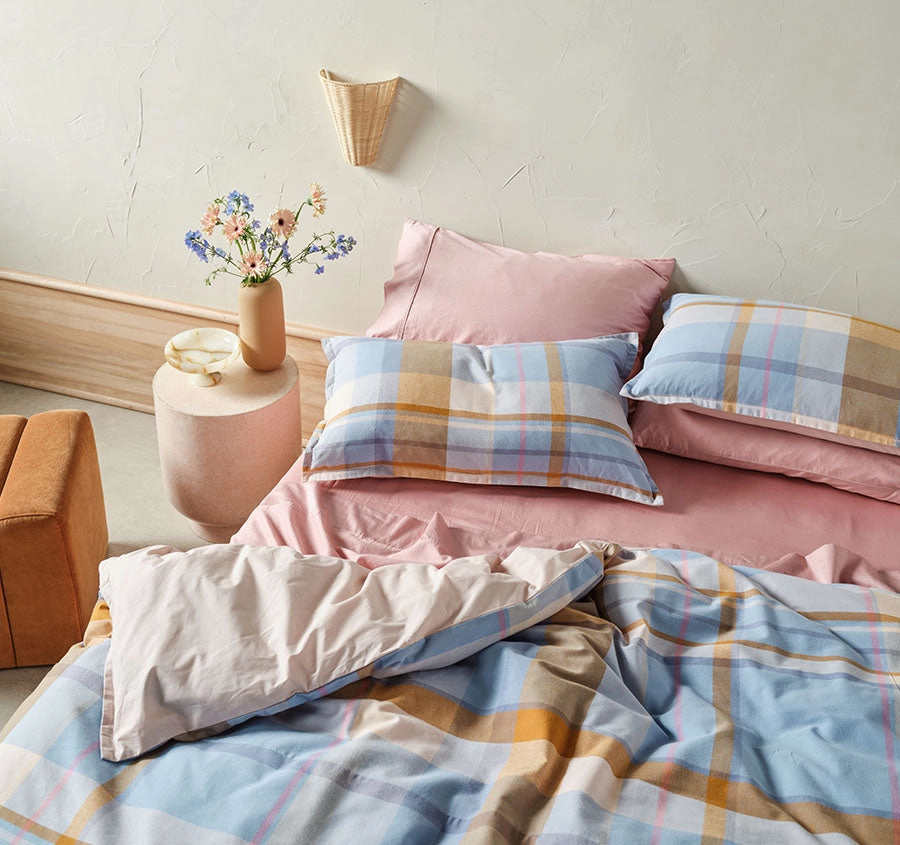 Lennon Quilt Cover Set Range Blue