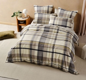 Lennon Quilt Cover Set Range Stone