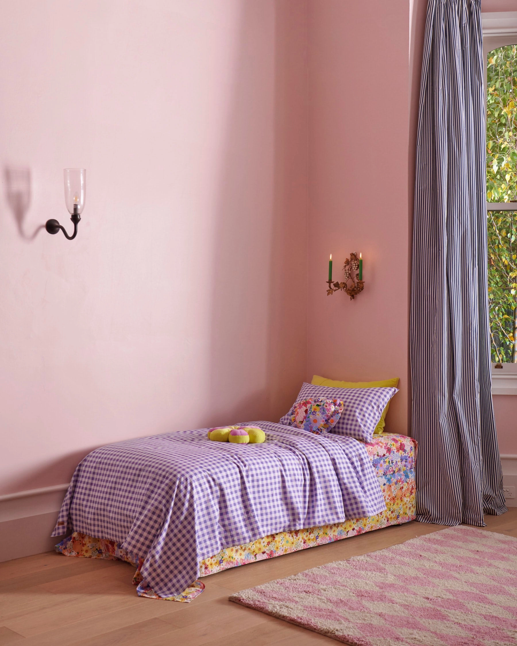Lilac Gingham Organic Cotton Quilt Cover (US)