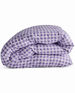 Lilac Gingham Organic Cotton Quilt Cover (US)
