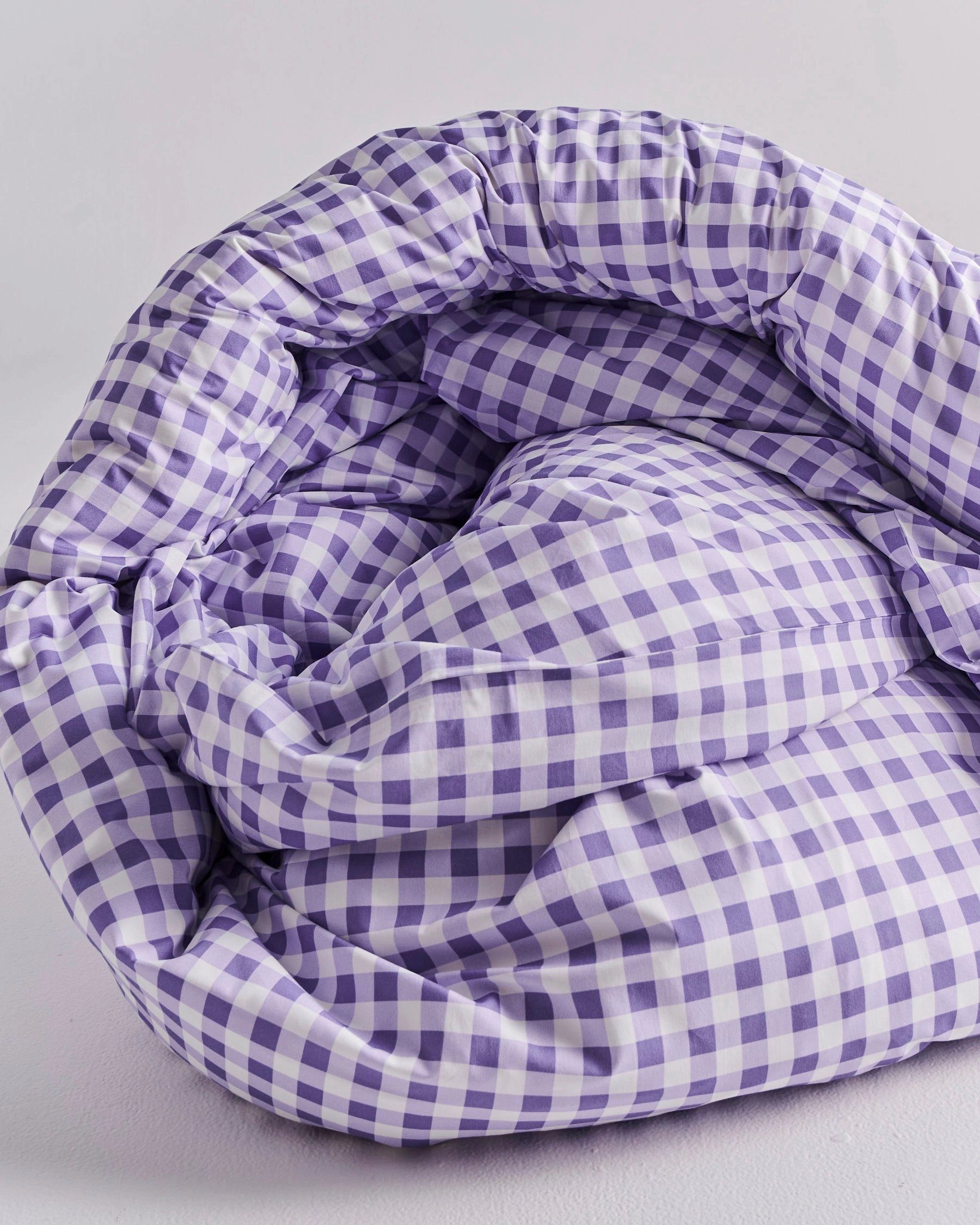 Lilac Gingham Organic Cotton Quilt Cover (US)