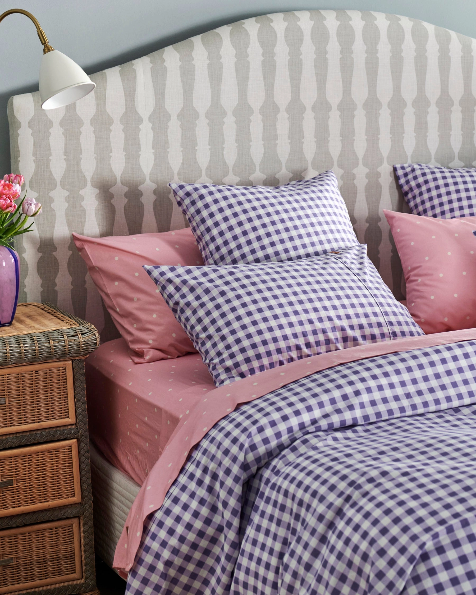 Lilac Gingham Organic Cotton Quilt Cover (US)