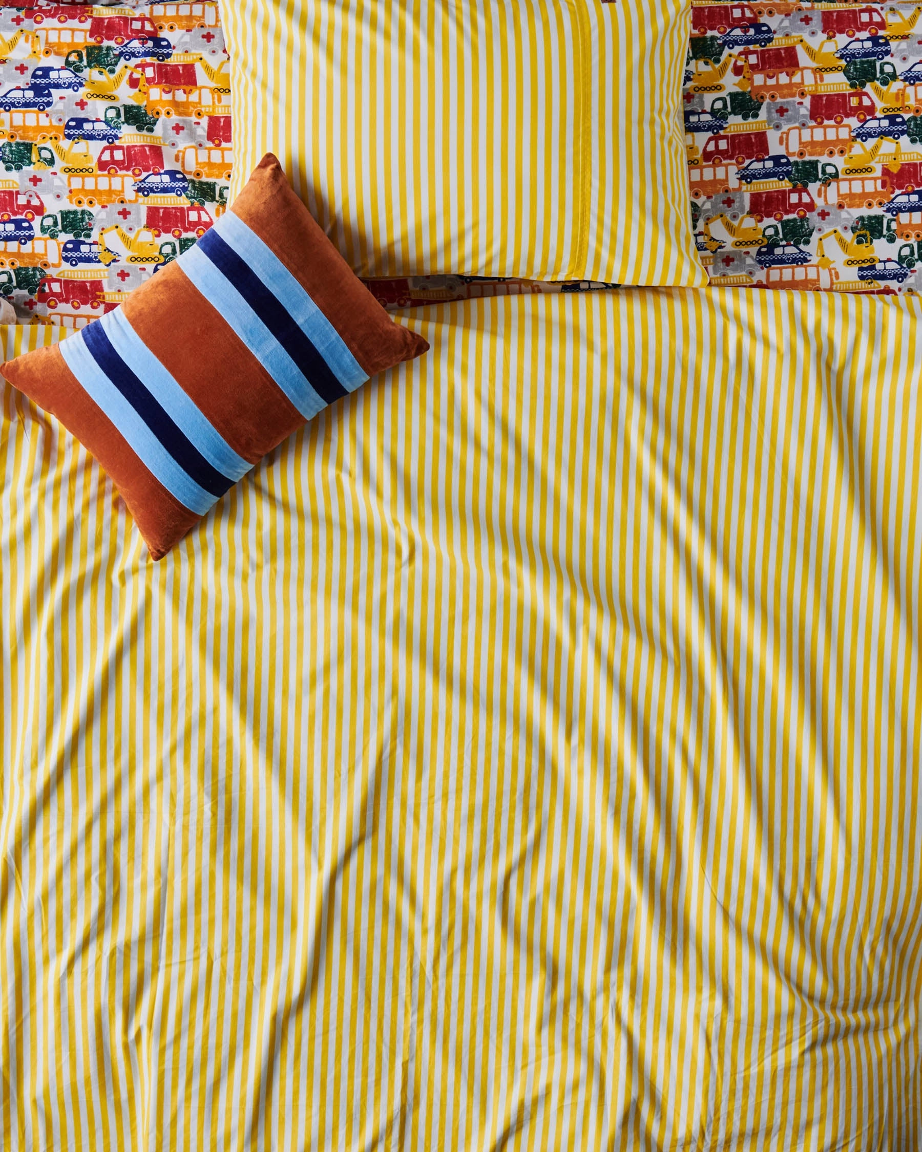 Limoncello Stripe Organic Cotton Quilt Cover (US)