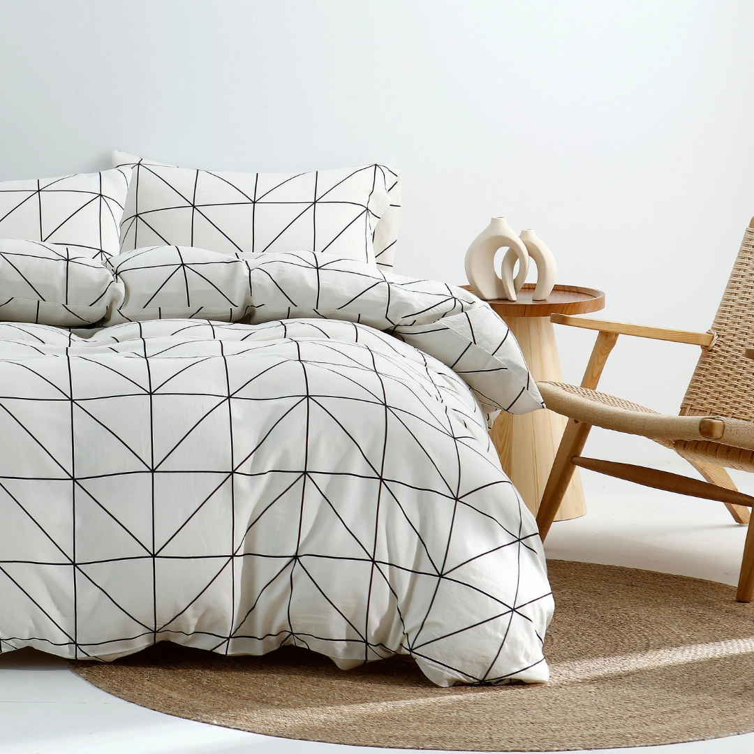 Linen Bamboo Aston Printed Quilt Cover Set