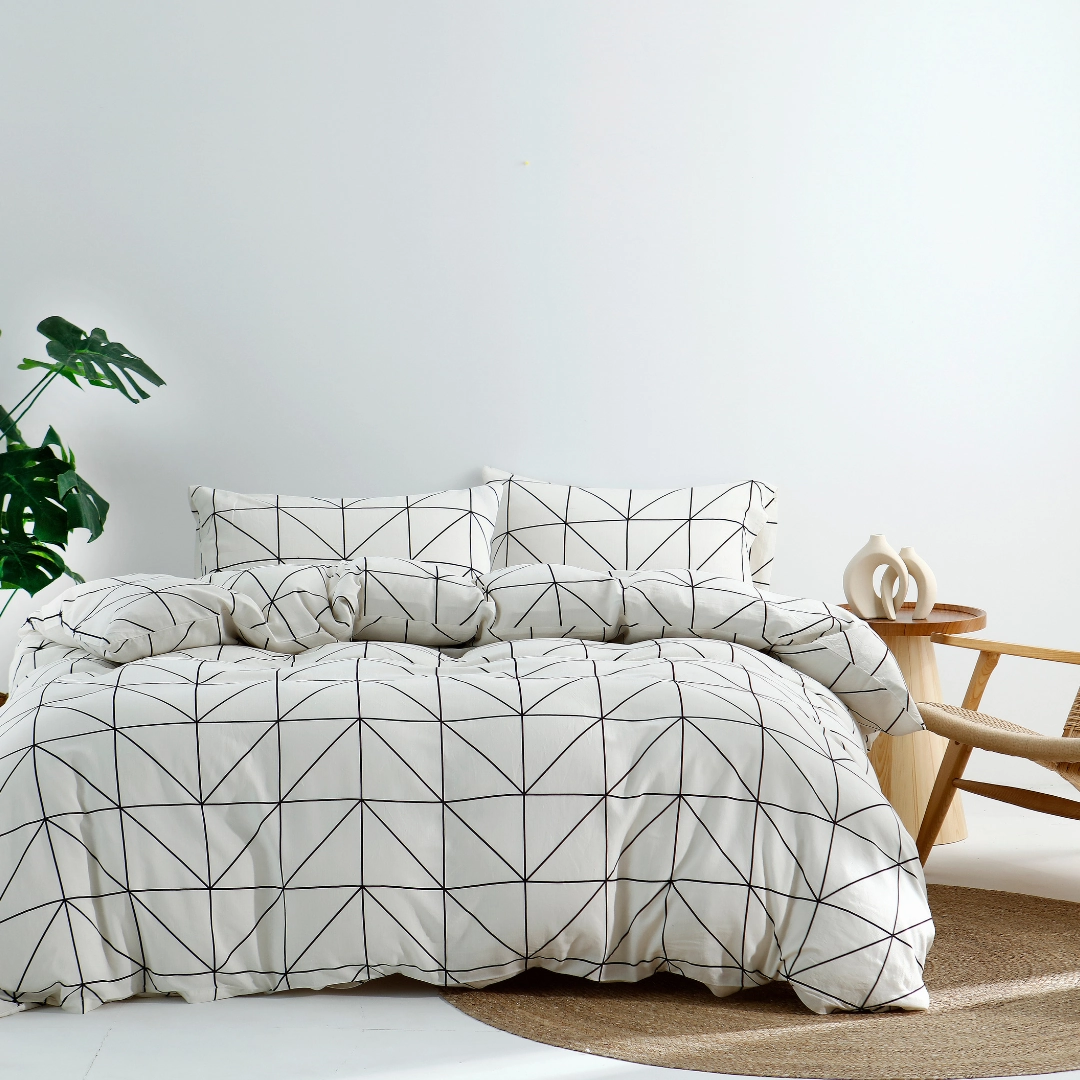 Linen Bamboo Aston Printed Quilt Cover Set
