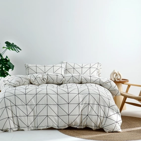Linen Bamboo Aston Printed Quilt Cover Set