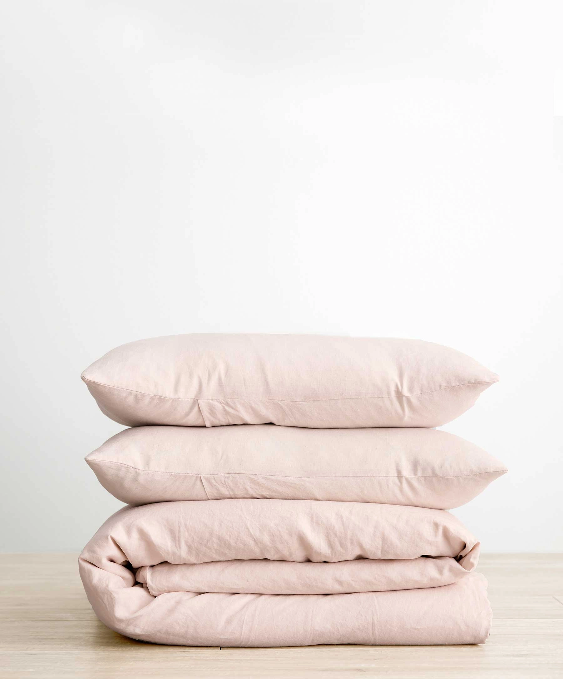 Linen Duvet Cover Set - Blush