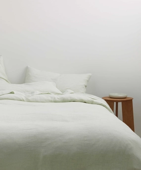 Linen Duvet Cover Set - Fern Stripe